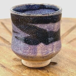 Whitefish Pottery Small 2 inch Ceramic Cup Purple Reactive Glaze 2000 Studio